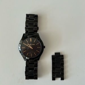 Women’s Michael Kors Oversized Slim Runway Black-Tone Watch